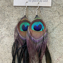 Load image into Gallery viewer, Eye On You Peacock Earrings