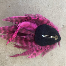 Load image into Gallery viewer, Electric Pink Feather Hair Clip
